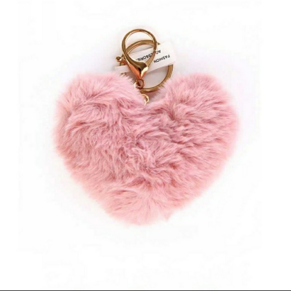 Fuzzy heart Keychain